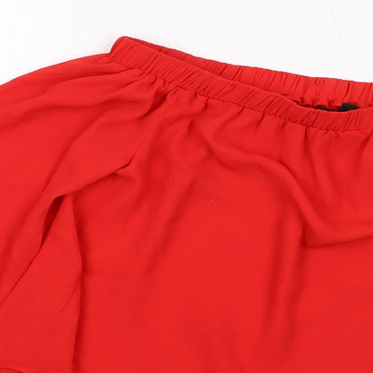 Womens UK Size 10 ASOS Red Basic Blouse