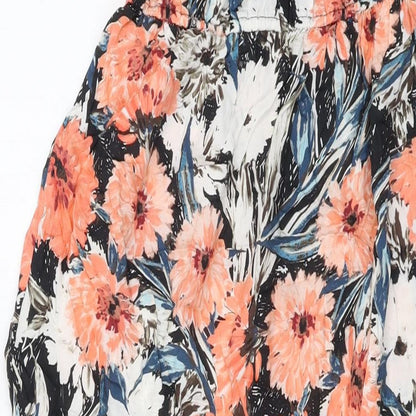 Miss Selfridge Womens Multicoloured Floral Viscose Maxi Size 10 Square Neck Pullover