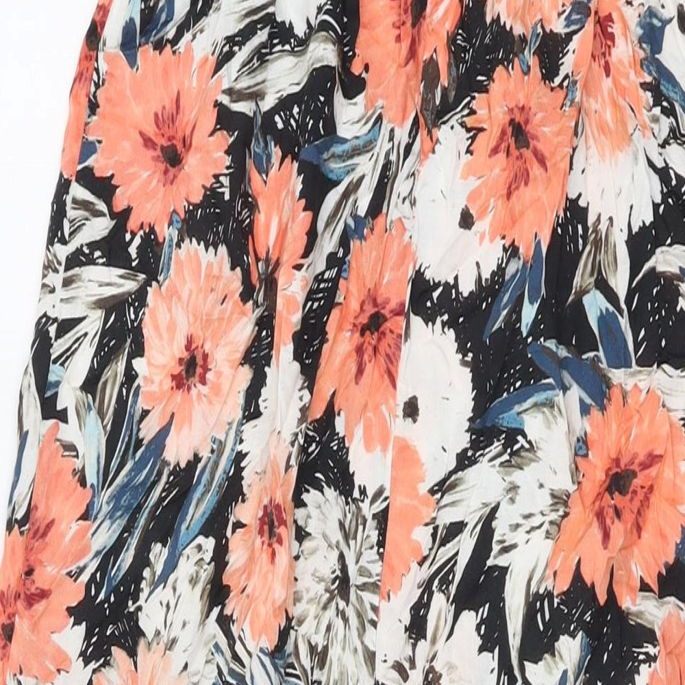 Miss Selfridge Womens Multicoloured Floral Viscose Maxi Size 10 Square Neck Pullover