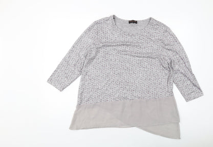 Womens UK Size L Anna Rose Grey Basic Blouse