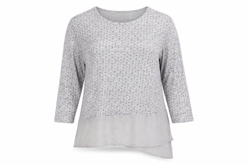 Womens UK Size L Anna Rose Grey Basic Blouse