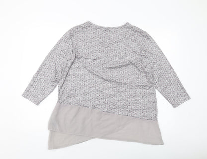 Womens UK Size L Anna Rose Grey Basic Blouse