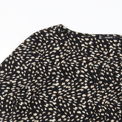Womens UK Size 14 Roman Black Basic Blouse