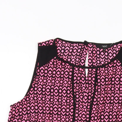 Womens UK Size 14 NEXT Pink Basic Tank