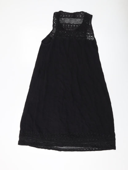 H&M Womens Black Cotton Tank Dress Size M Round Neck Pullover