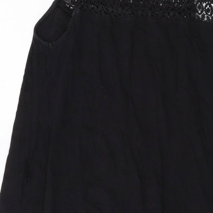 H&M Womens Black Cotton Tank Dress Size M Round Neck Pullover