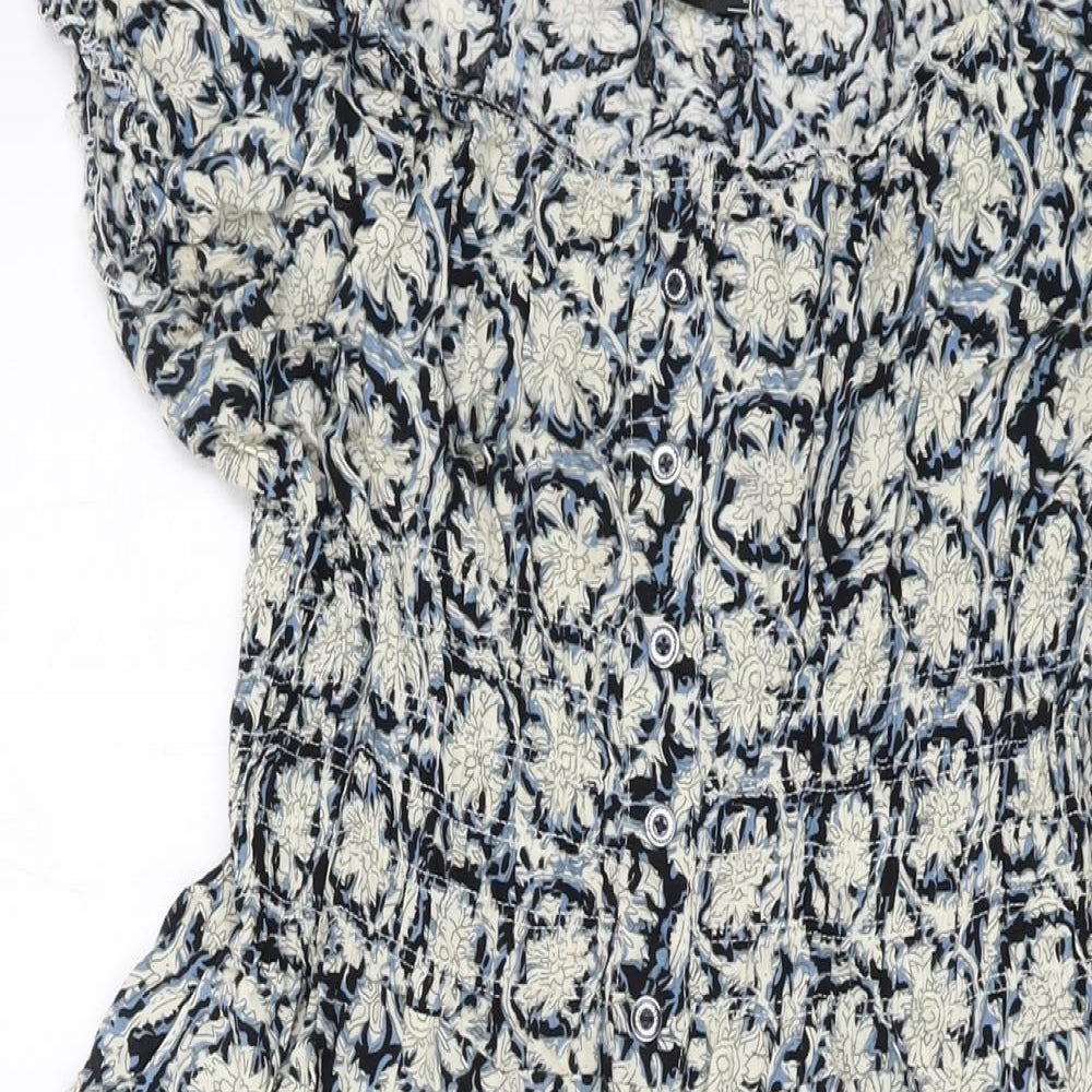 Justice League Womens Multicoloured Geometric Viscose A-Line Size L Round Neck Pullover