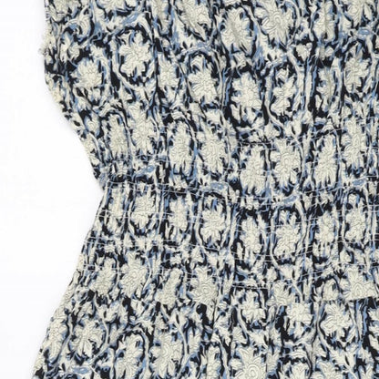 Justice League Womens Multicoloured Geometric Viscose A-Line Size L Round Neck Pullover