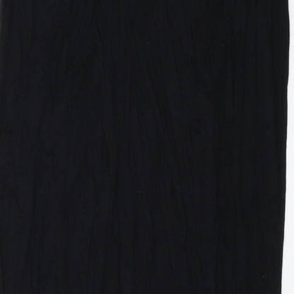 Topshop Womens Black Viscose Tank Dress Size 8 Round Neck Pullover