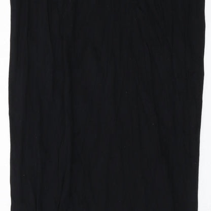 Topshop Womens Black Viscose Tank Dress Size 8 Round Neck Pullover