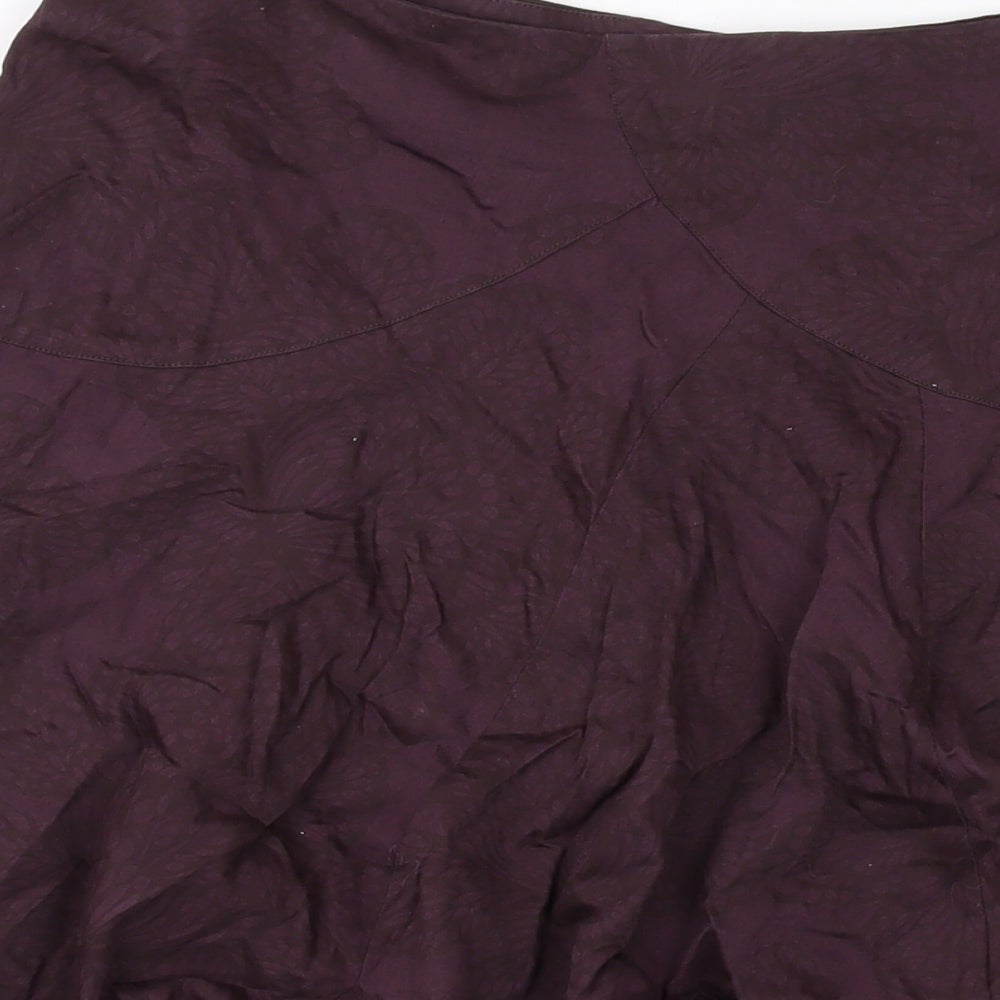 Great Plains Womens Purple Cotton A-Line Skirt Size 14 Zip