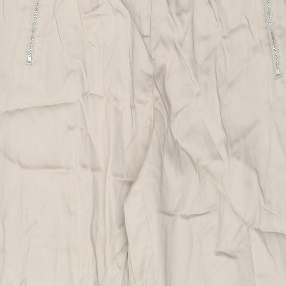 Womens UK Size 14 M&Co Regular Fit  Beige Trousers