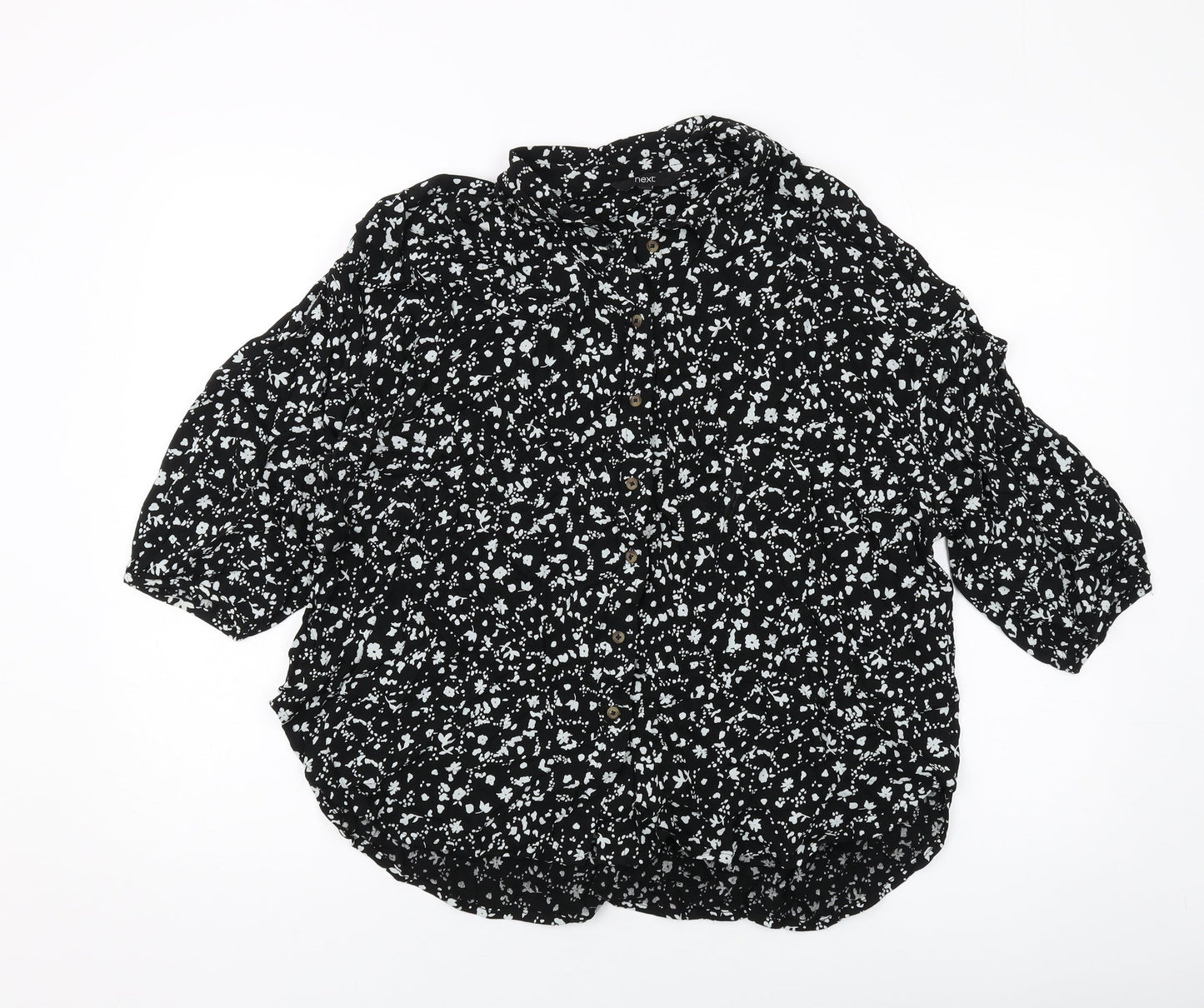 Womens UK Size 10 NEXT Black Basic Blouse