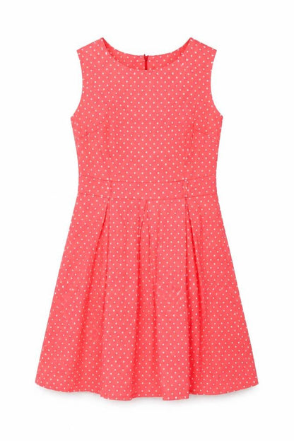 Apricot Womens Pink Polka Dot Polyester A-Line Size 10 Round Neck Zip