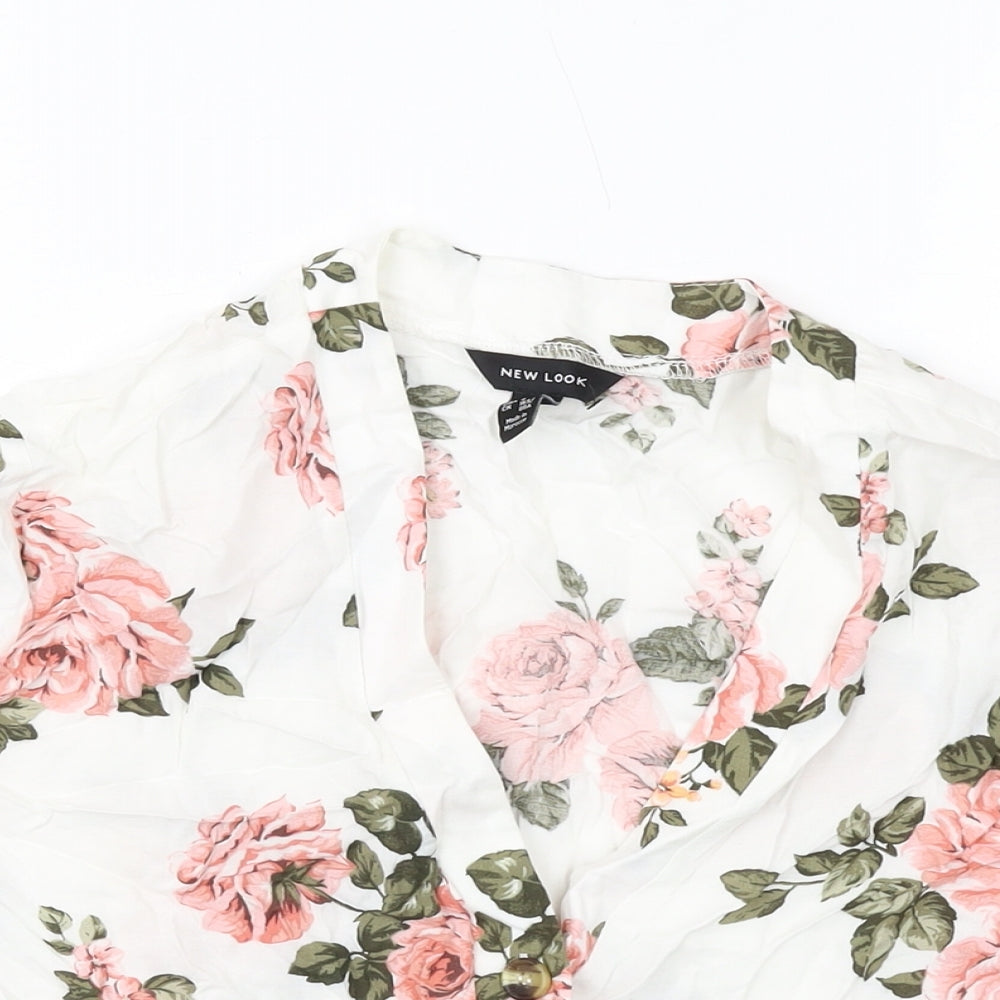Womens UK Size 10 New Look White Basic Blouse