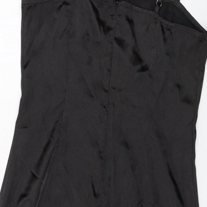 PRETTYLITTLETHING Womens Black Polyester Mini Size 8 Square Neck Zip
