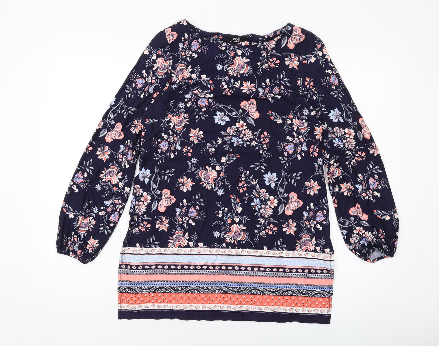 Womens UK Size S Wallis Multicoloured Tunic Blouse