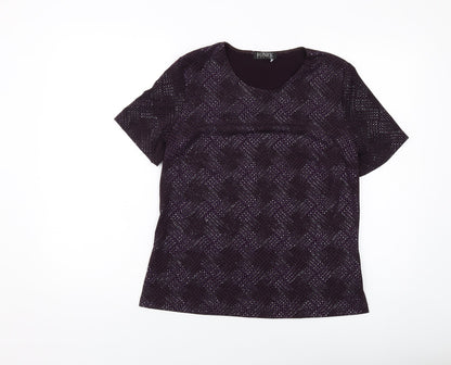 Womens UK Size 14 Fosby Purple Basic T-Shirt