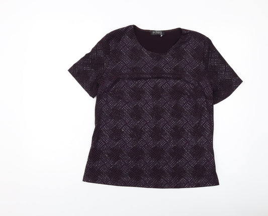 Womens UK Size 14 Fosby Purple Basic T-Shirt