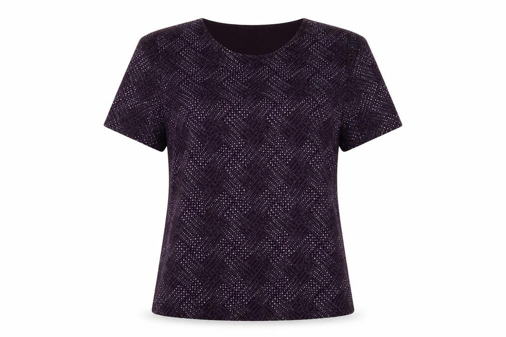 Womens UK Size 14 Fosby Purple Basic T-Shirt