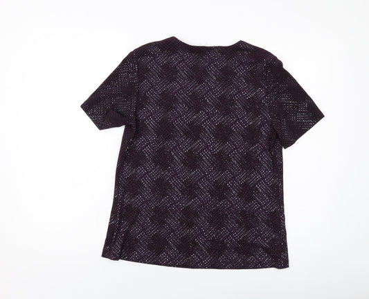 Womens UK Size 14 Fosby Purple Basic T-Shirt