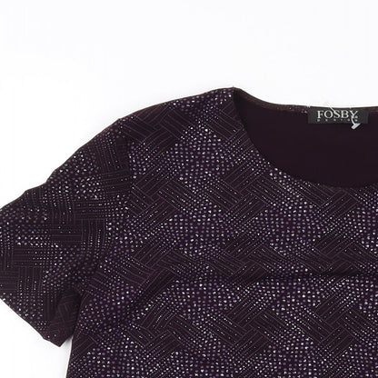 Womens UK Size 14 Fosby Purple Basic T-Shirt