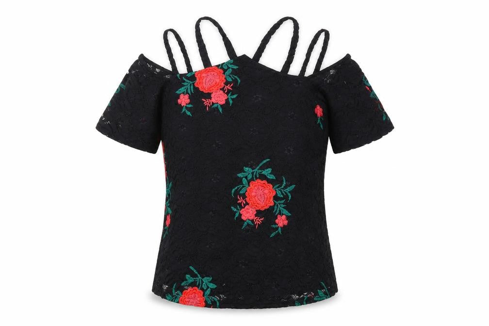 Womens UK Size 8 River Island Black Basic T-Shirt