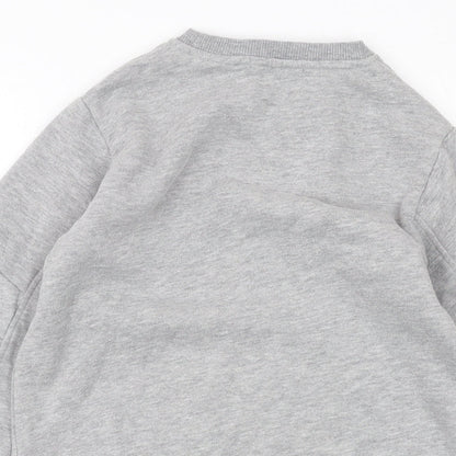 Zara Girls Grey Polyester Pullover Sweatshirt Size 8 Years Pullover
