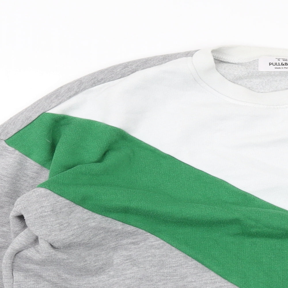Mens UK Size S Pull&Bear Grey Pullover Sweatshirt
