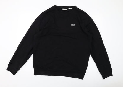 Baile Mens Black Cotton Pullover Sweatshirt Size L