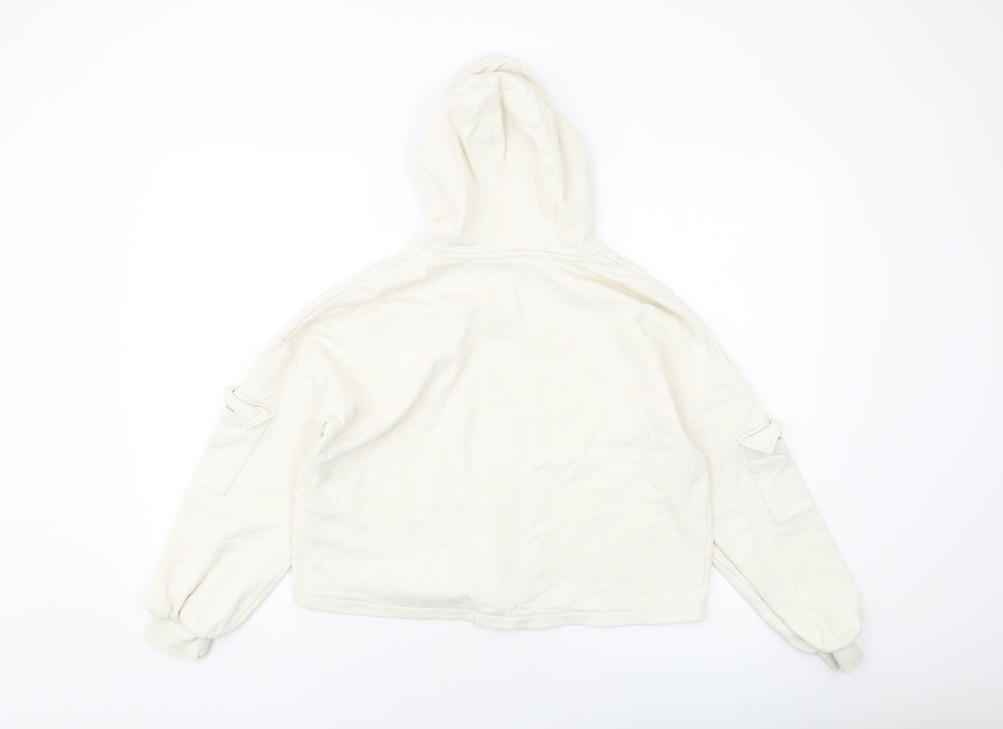 Marks and Spencer Girls Ivory Cotton Pullover Hoodie Size 13-14 Years Pullover
