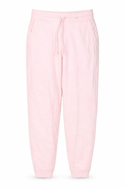 Marks & Spencer Womens Pink Cotton Sweatpants Trousers Size 12 L27 in Regular Drawstring