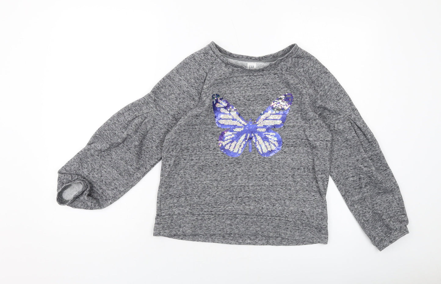 Ga[p Girls Grey Cotton Pullover Sweatshirt Size 13-14 Years Pullover