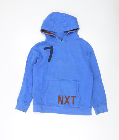 Next Boys Blue Cotton Pullover Hoodie Size 9 Years Pullover
