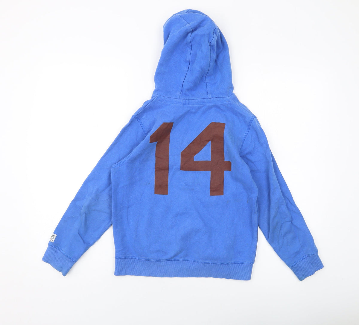 Next Boys Blue Cotton Pullover Hoodie Size 9 Years Pullover