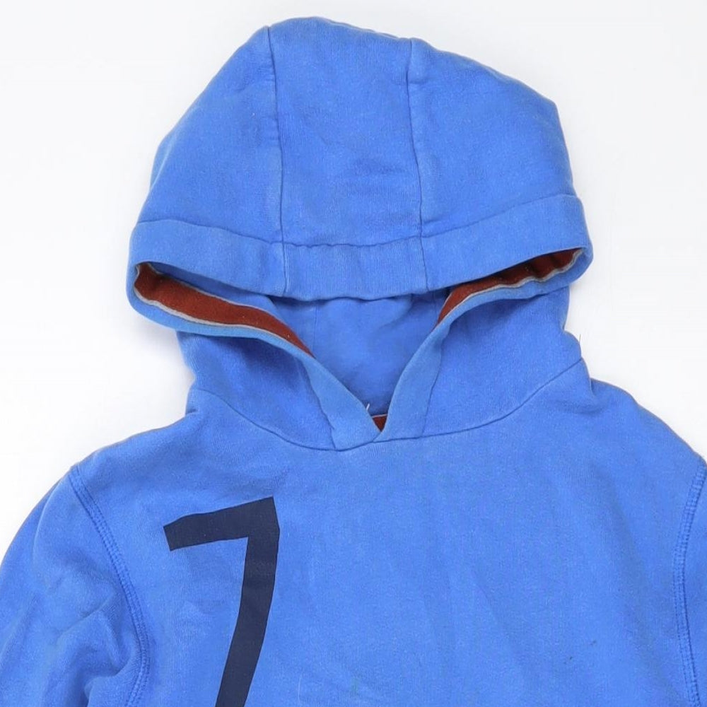 Next Boys Blue Cotton Pullover Hoodie Size 9 Years Pullover