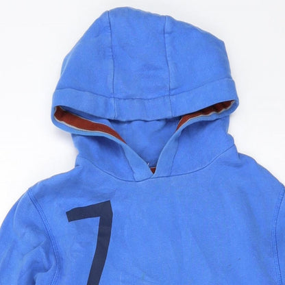 Next Boys Blue Cotton Pullover Hoodie Size 9 Years Pullover