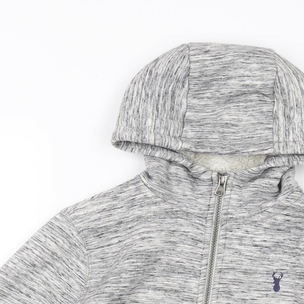 Next Boys Grey Polyester Full Zip Hoodie Size 10 Years Zip