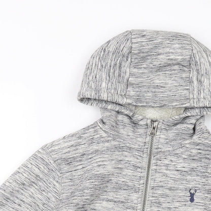 Next Boys Grey Polyester Full Zip Hoodie Size 10 Years Zip