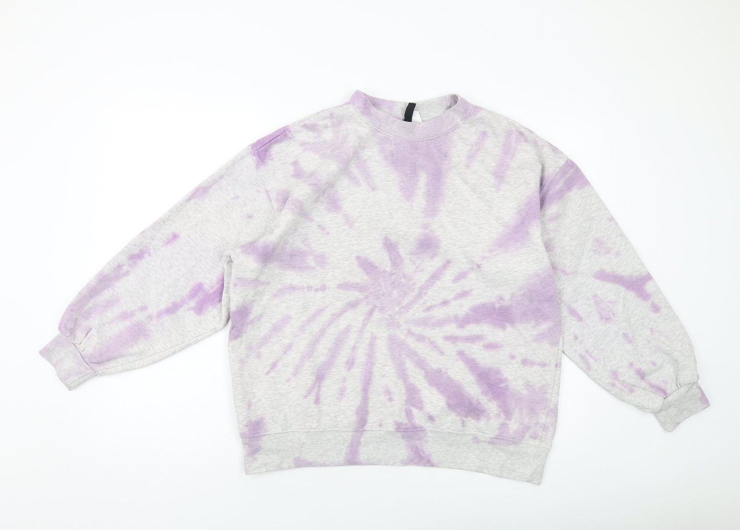 H&M Womens Grey Geometric Cotton Pullover Sweatshirt Size S Pullover