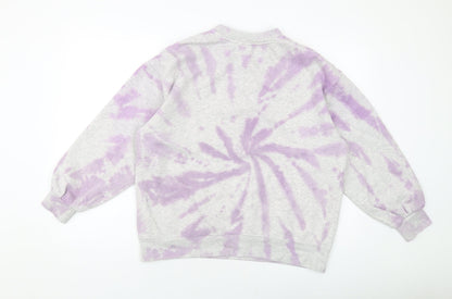 H&M Womens Grey Geometric Cotton Pullover Sweatshirt Size S Pullover