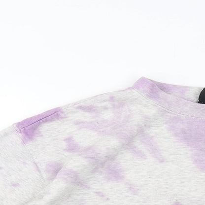 H&M Womens Grey Geometric Cotton Pullover Sweatshirt Size S Pullover