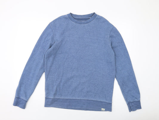 Mens UK Size S Pull&Bear Blue Pullover Sweatshirt