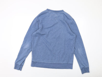 Mens UK Size S Pull&Bear Blue Pullover Sweatshirt
