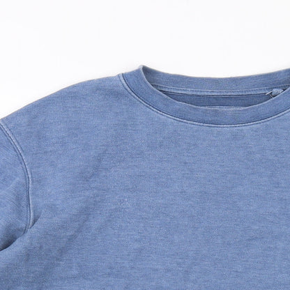 Mens UK Size S Pull&Bear Blue Pullover Sweatshirt