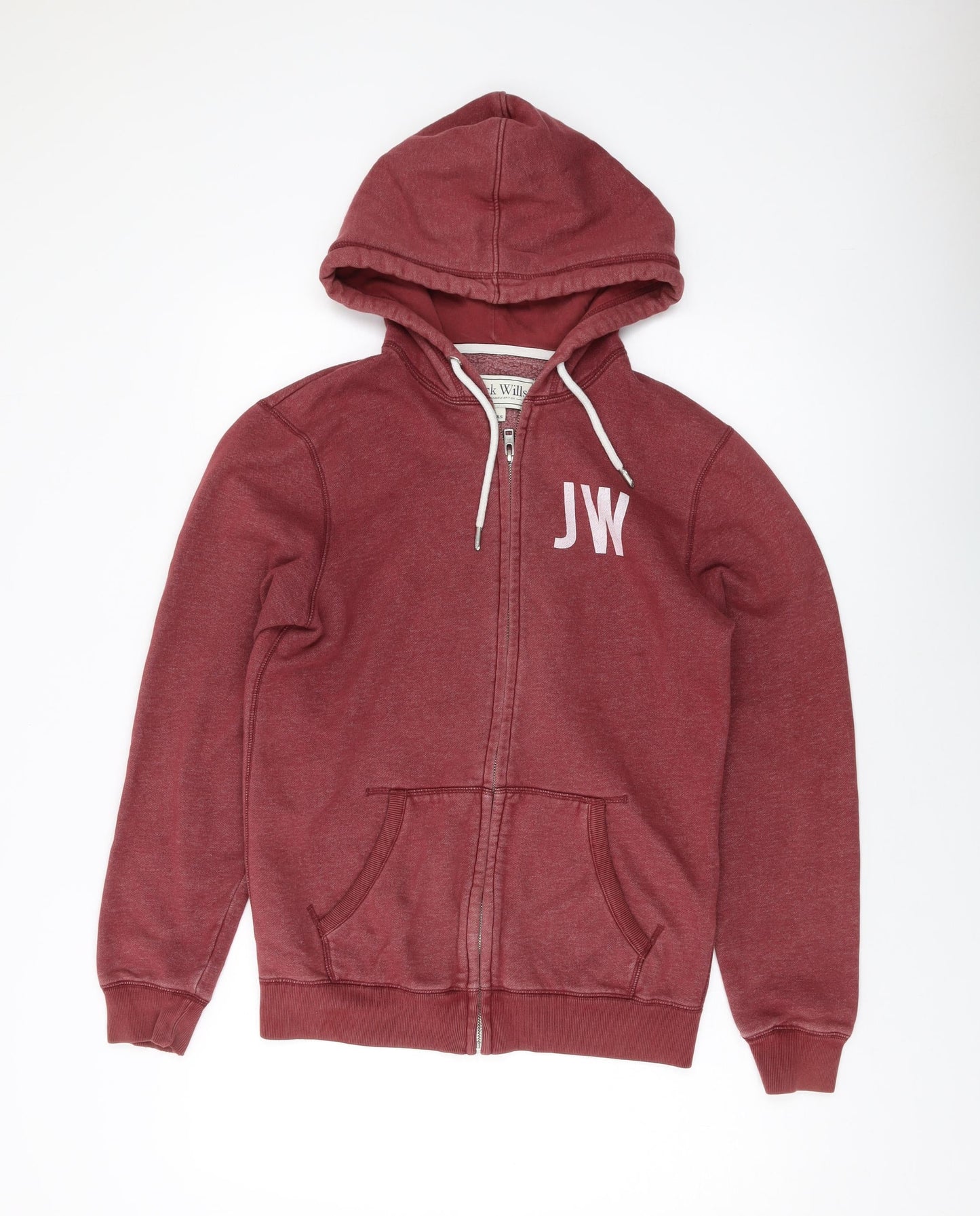 Mens UK Size XS Jack Wills Red Full Zip Hoodie