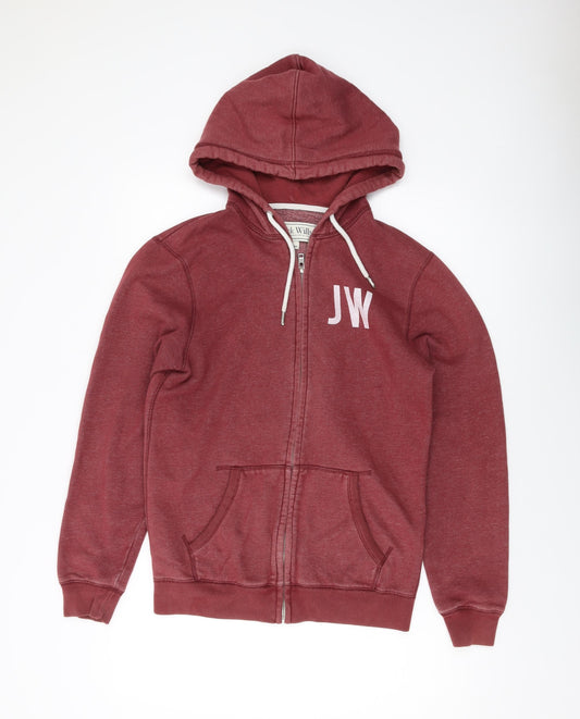 Mens UK Size XS Jack Wills Red Full Zip Hoodie