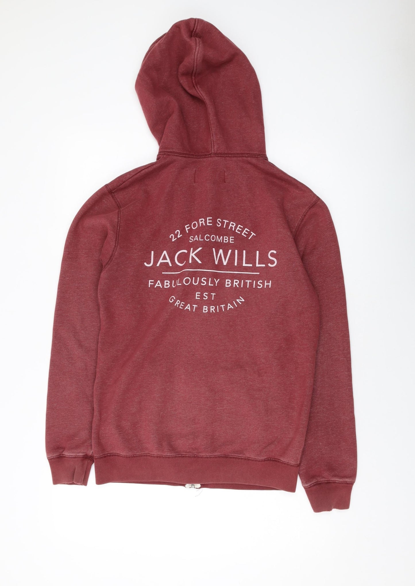 Mens UK Size XS Jack Wills Red Full Zip Hoodie