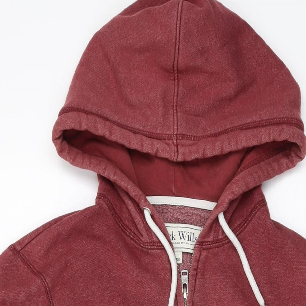 Mens UK Size XS Jack Wills Red Full Zip Hoodie