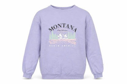 New Look Girls Purple Cotton Pullover Sweatshirt Size 10-11 Years Pullover